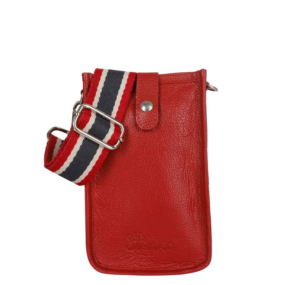 Leather Crossbody Red Phone Sling Wallet Bag–Small Shoulder  Bag for Daily Use